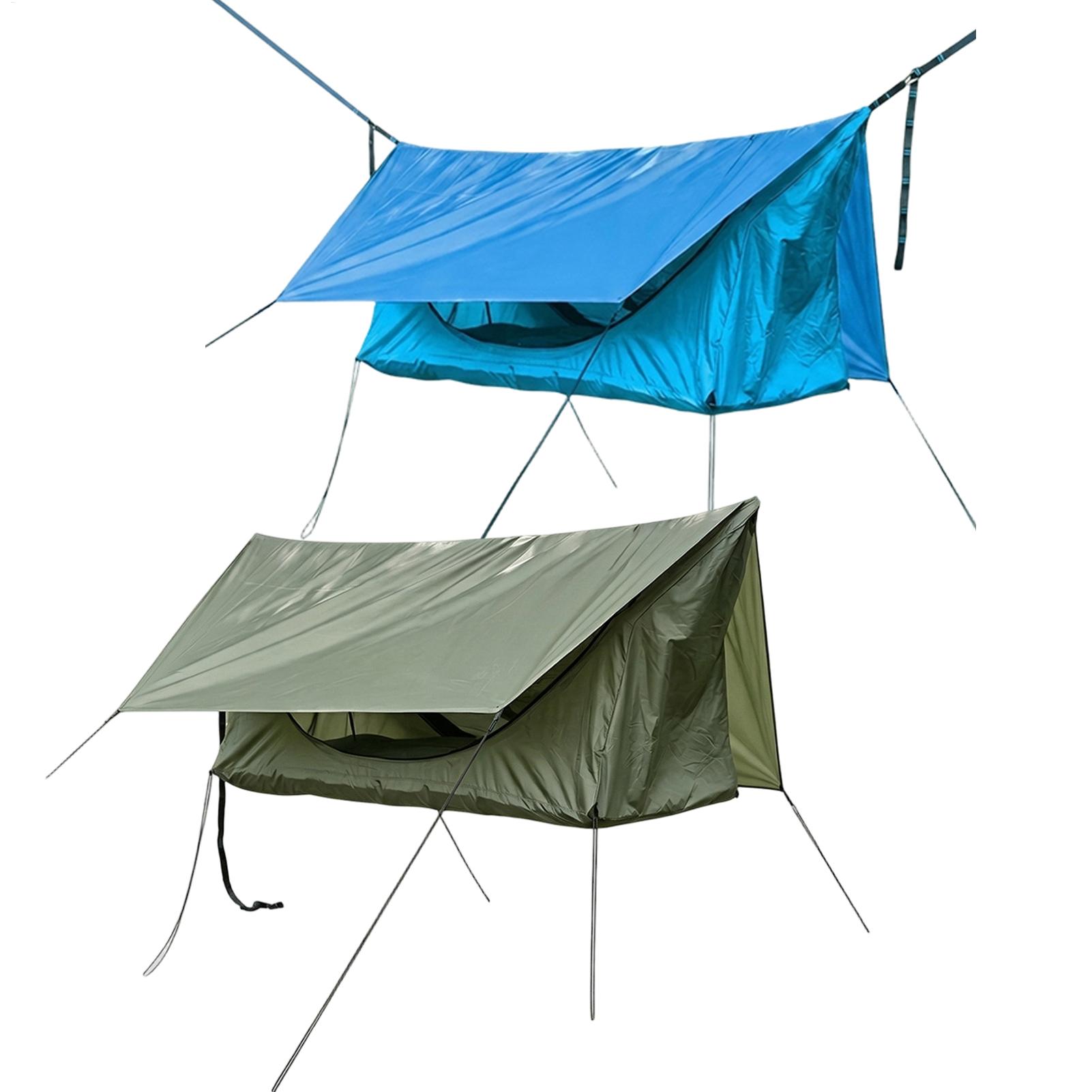 Hammock Rain Tarp - Tent Hammock for Camping Zippered Flat-lay
