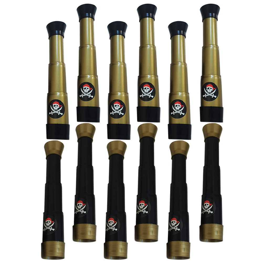 Outdoor Adventure Toys For Kids - 12Pcs Kids Pirate Telescope Set Monocular