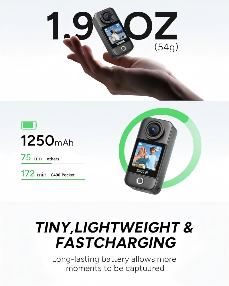C400 Pocket SJCAM Wearable Mot - Outdoor Adventure Images recension och pris