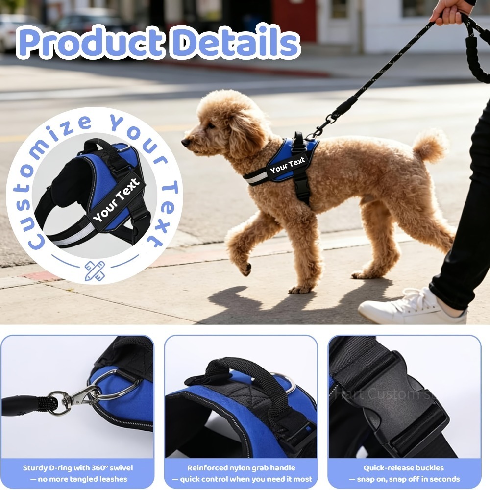 Personalized No-Pull Dog Harne - Outdoor Adventure Names recension och pris