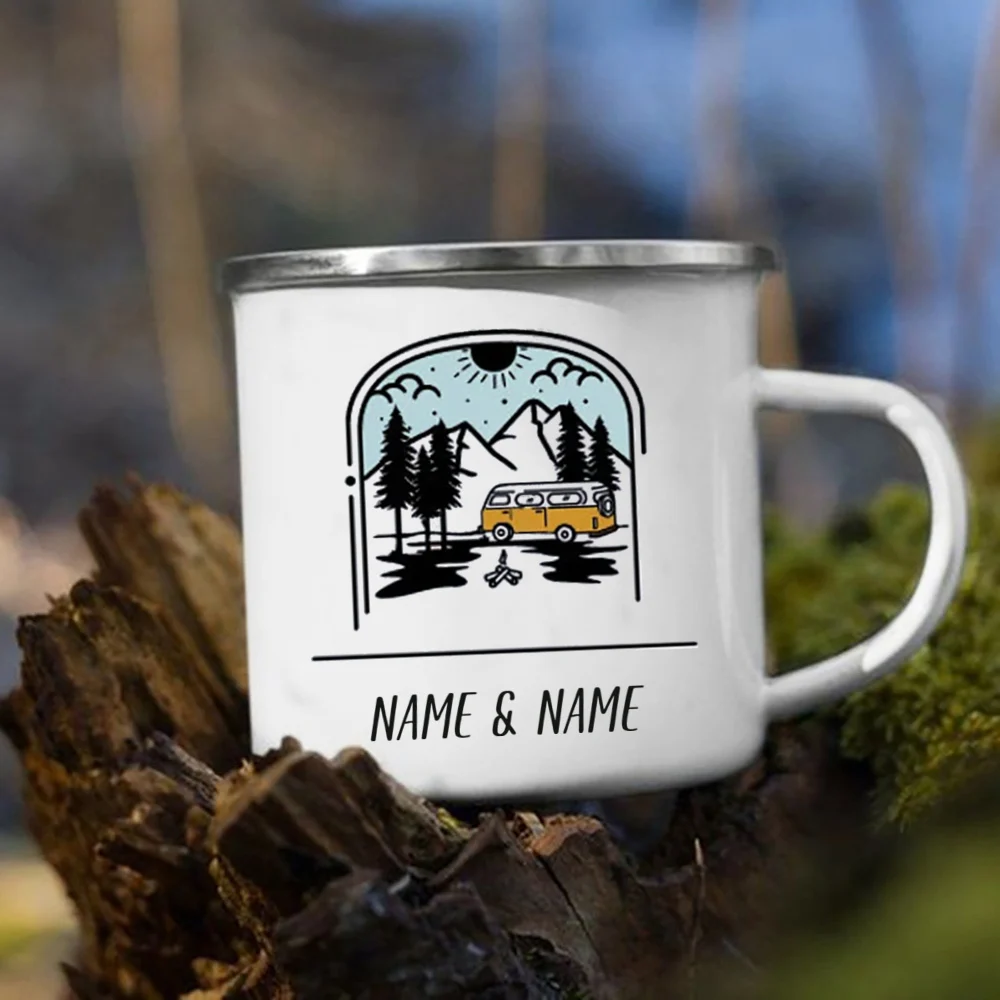 Enamel Mug with Personalized N - Outdoor Adventure Names recension och pris