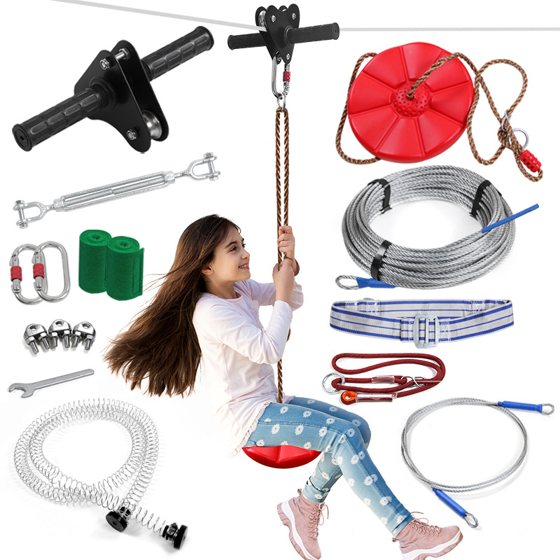 Kids Zipline Kit with Disc Swi - Outdoor Adventure Zipline recension och pris